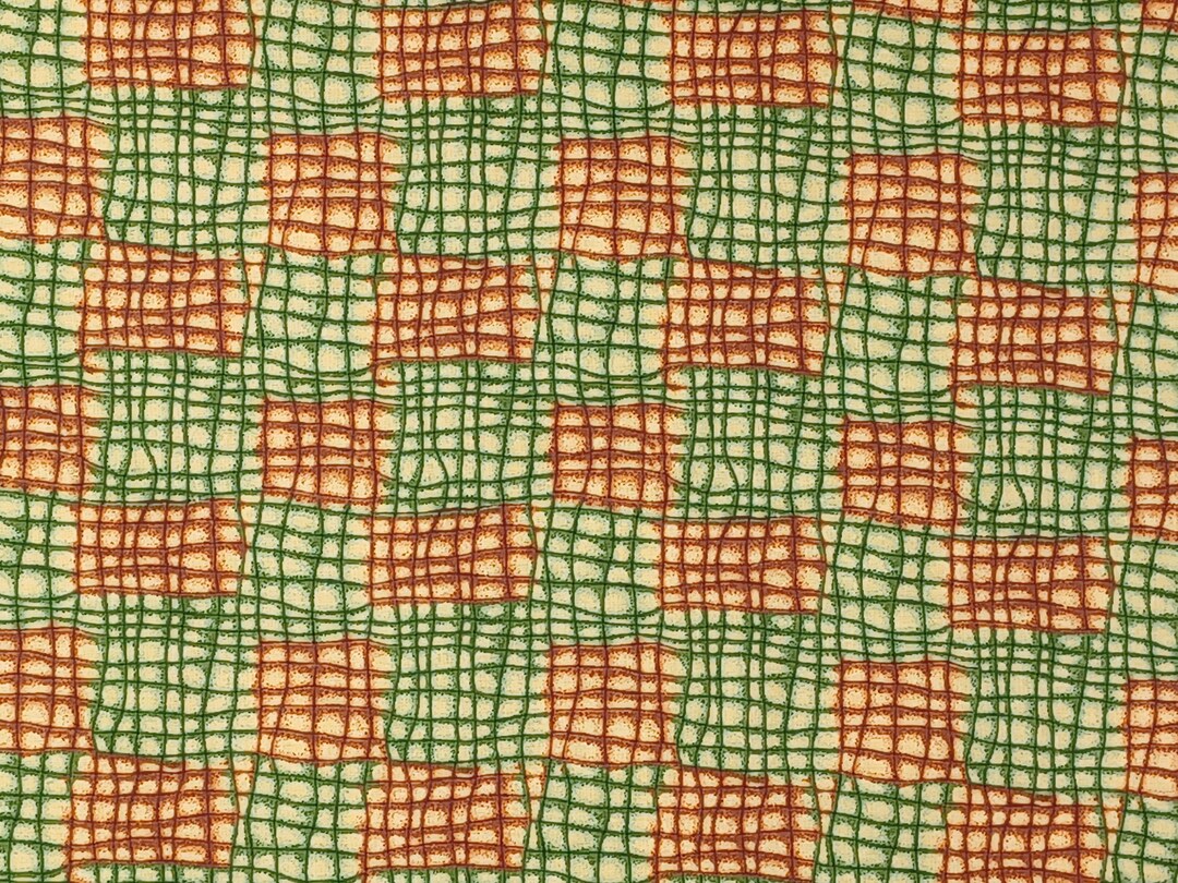1 Yard FISHNET GRID Plaid Netting Graphic Texture Bronze Green Gold ...