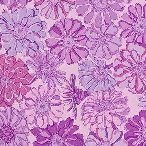 1 Fat Quarter ESTRELLA PURPLE ZINNIA Garden Blooms Lavender Purple Flowers Large Floral Valori Wells Free Spirit Quilting Sewing Fabric