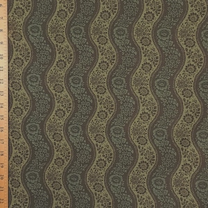 1 Yard Sentimental Journey WAVY FLOWER STRIPE Circa 1800&#39;s Reproduction Olive Sage Ro Gregg Quest for a Cure Northcott Quilting Sew Fabric
