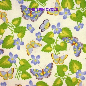 1 Fat Quarter Wild Weeds WOODLAND CRITTERS VIOLETS Spring Violets Mushrooms Easter Butterflies Michael Miller Quilting Sewing Fabric