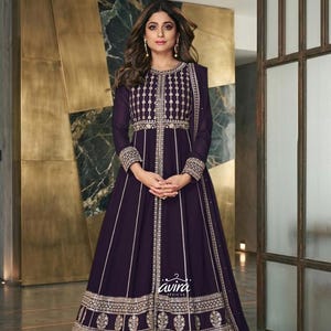 green emerald velvet dress BLACK PURE GEORGETTE GOWN WITH INTRICATE HANDWORK EMBROIDERY