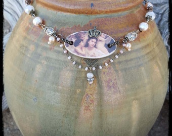 Image Transfer Crystal Pearl Necklace