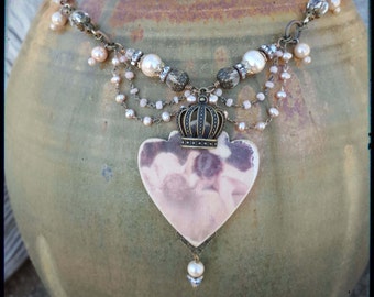 Image Transfer Crystal Pearl Necklace