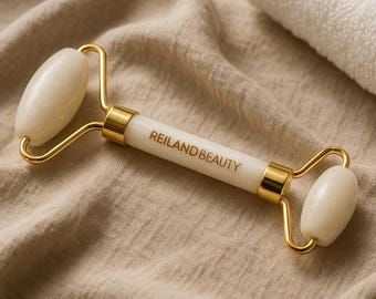 White Jade Facial Roller & Gua Sha Set: Anti-Aging Xiuyan Jade
