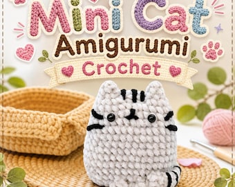 Mini Cat Amigurumi Crochet Pattern | No Sew Kitty (PDF)