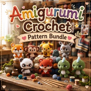 Pacchetto di schemi per amigurumi all'uncinetto / Schemi PDF di cuccioli di animali