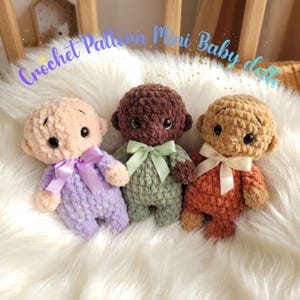 Crochet Mini Baby Doll Pattern (PDF), Amigurumi Plush Tutorial, 4.7 Inch Doll