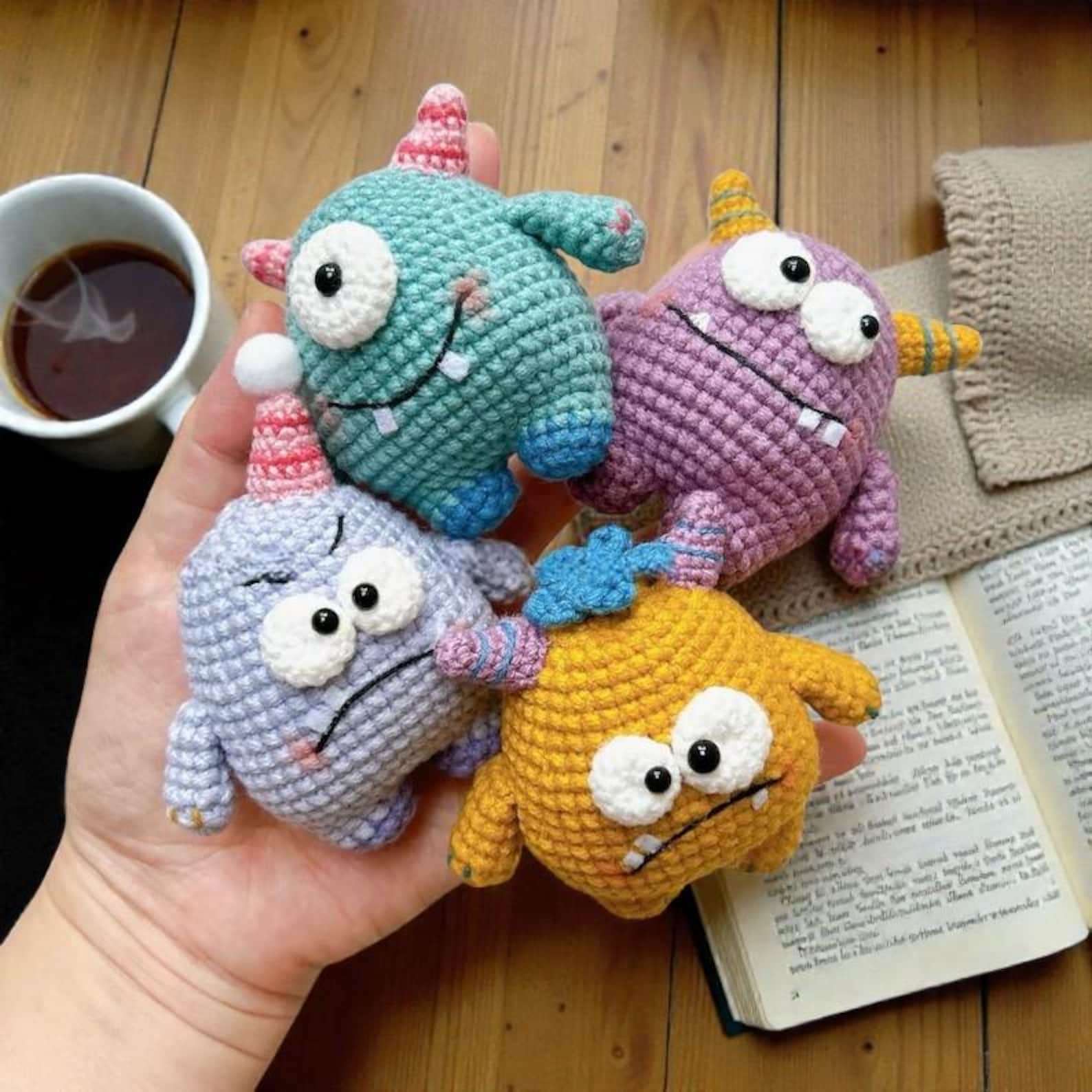 Adorable Mini Monster Crochet Patterns | Monster Set Amigurumi PDF & Keychain Tutorial