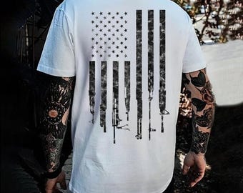 American Flag Rifle tshirt, sweatshirt and Hoodie, Patriotic 2A Sweatshirt