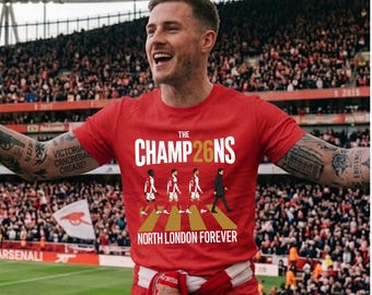 Champions Season Football Shirt 2025–2026, Gunners Graphic Tee, Sweatshirt & Hoodie
