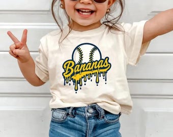 Funny Banana Baseball Tee for Youth & Adults – Softball Player Gift, Unisex Cotton Shirt, Y2K Style Casual Wear