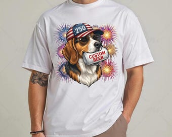 Custom Beer T-Shirt, Patriotic 4th of July Dog Shirt, Beagle T-Shirt, sweatshirt and hoodie