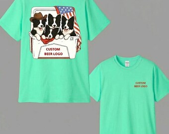 Custom Collie Dog Beer Shirt, ssweatshirt and hoodie Patriotic 4th of July USA Flag T-Shirt for Dog Lovers