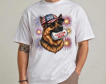 Custom Beer T-Shirt, Patriotic 4th of July Dog Shirt, German Shepherd T-Shirt, sweatshirt and hoodie