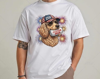 Custom Beer T-Shirt, Patriotic 4th of July Dog Shirt, Poodle T-Shirt, sweatshirt and hoodie