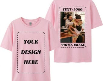 Custom Photo T-Shirt for Men Women, Personalized Graphic Tee, Design Your Own Shirt, Custom Gift for Her Him