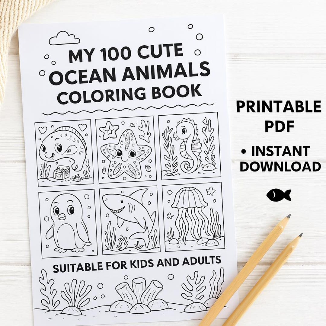 100 Cute Ocean Animals Coloring Pages | Kawaii Sea Creatures Printable ...