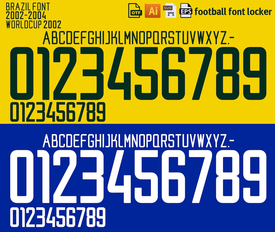 2002 FIFA World Cup 記念フレームシリアルナンバー98/500 Brazil World Cup 2002 Font – Vector Typeface (digital Download) - Etsy