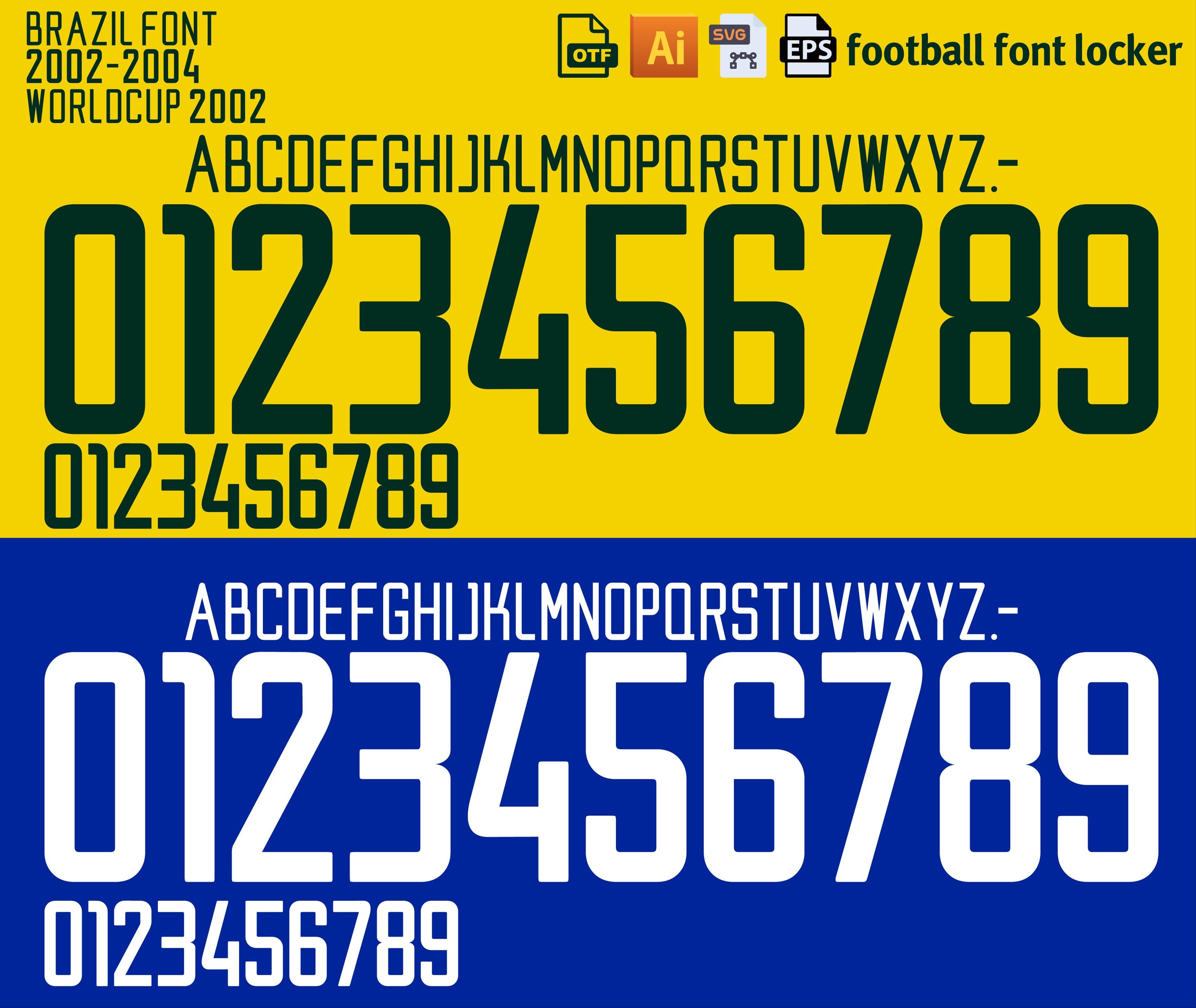 Brazil World Cup 2002 Font – Vector Typeface (digital Download) - Etsy