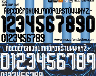 Argentina World Cup 2026 Home & Away Font Vector (Digital Download)