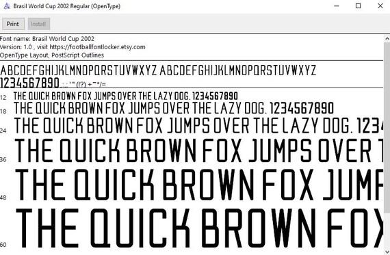 ブラジル 2002年ワールドカップ メディアガイド Brazil World Cup 2002 Font – Vector Typeface (digital Download) - Etsy
