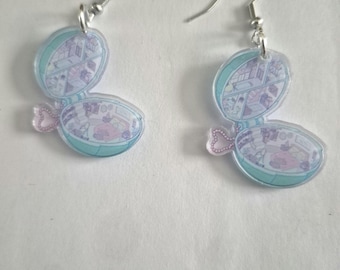 Polly Pocket Inspired Acrylic Earrings: Miniature Nostalgic Whimsical Jewelry