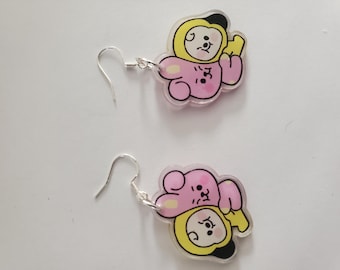 BT21 Acrylic Earrings, Kpop Charm Earrings (3cm)