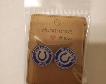Handmade Football Team Stud Earrings: Acrylic Sports Jewelry