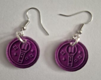 K-pop Purple Cookie Acrylic Earrings