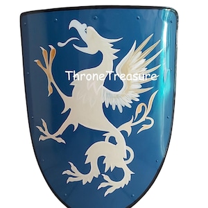 Bouclier en acier de chevalier dragon 24 pouces Cosplay GN, templier médiéval