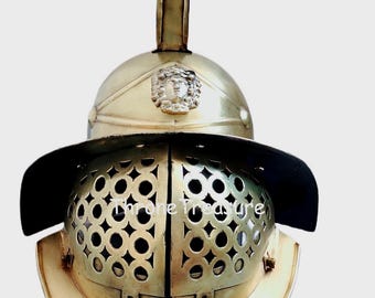 Średniowieczny hełm gladiatora, mosiężna zbroja rzymska do rekonstrukcji i cosplayu