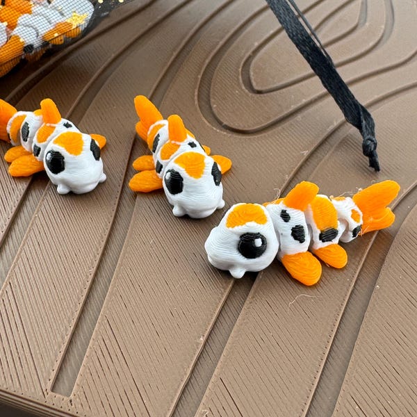 Mini Koi Fish Figurine - Tiny Pocket Koi - Cute Micro Fish Desk Pet - Kawaii Aquarium Decor - Tiny Fidget Animal - Zen Gift