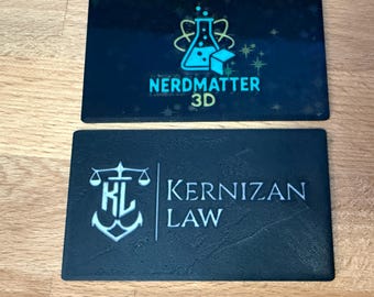 3D Druckbare NFC-Visitenkarte 3MF | Mehrfarbiger NFC-Tag-Einsatz + Textplatte | Digitales Visitenkarten Design | 3D Druckdatei
