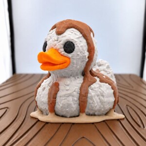 Mashed Potato Duck – 3D Printed Gravy Duck Figurine, Funny Food Duck, Thanksgiving Decor, Cute Duck Lover Gift