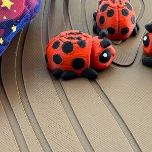 Ladybug Flexi Figure | 3D Printed Articulated Mini | Tiny Micro Ladybug | Pocket Fidget Toy | Desk Buddy | Garden Bug Collectible