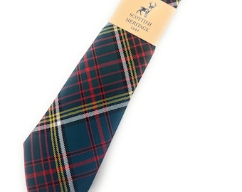 Anderson Tartan Necktie,Traditional Scottish Pattern, Handmade in Scotland