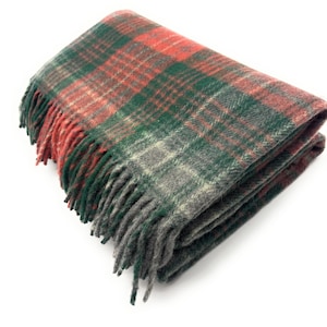 Wilson Ancient Tartan Wool Blanket, Scottish Made, Fringed Edges