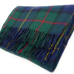 MacLeod of Harris Tartan Wool Blanket, Scottish Made, Fringed Edges