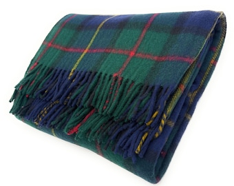 MacLeod of Harris Tartan Wool Blanket, Scottish Made, Fringed Edges