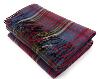 Scottish Anderson Tartan Large Wool Blanket, Fringed Throw, Scottish Made