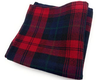 Pañuelo de bolsillo a cuadros escoceses MacLachlan de pura lana - Hecho en Escocia