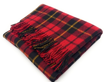 The Scotland Kilt Company Unisex Rug in Douglas Navy Tartan - Soft Wool The Scotland Kilt Company Unisex Rug in Douglas Navy Tartan - Soft Wool