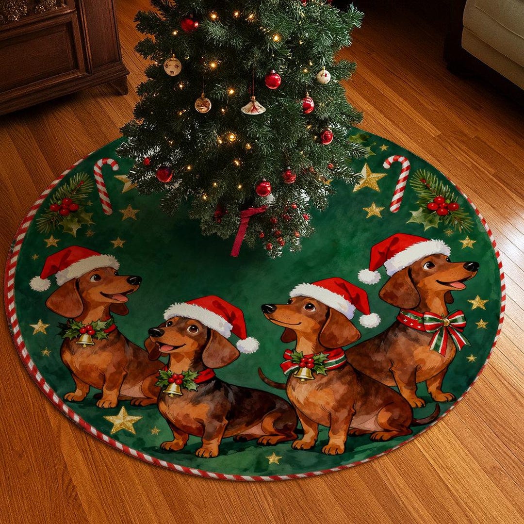 Adorable Dachshund Quilted Tree Skirt GFTOYC630 main image 0