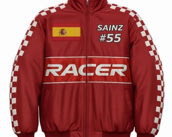 Custom Racing Bomber Jacket: Vintage Motorsport Style - Personalized Name & Number