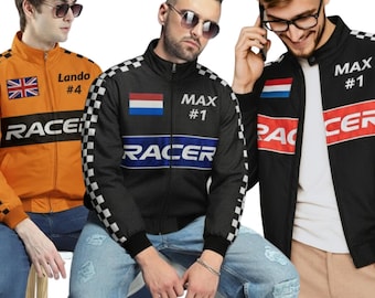 Personalized F1 Style Racing Jacket | Custom Name, Number, Flag