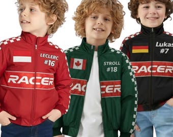 Personalized F1 Racing Jacket | Custom Name, Number & Flag