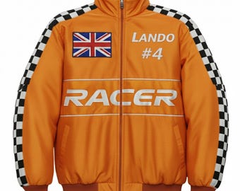 Custom Racing Bomber Jacket: Vintage Motorsport Style - Personalized Name & Number