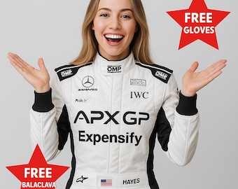 F1 APXGP Replica Racing Suit – Brad Pitt White Costume Set | Includes Suit, Shoes & Gloves