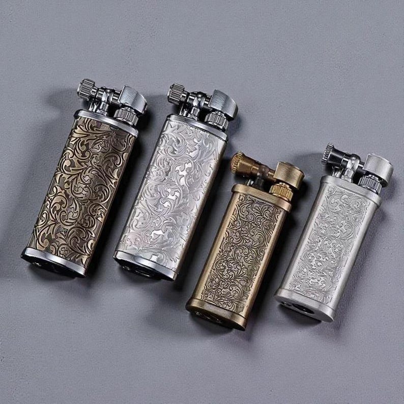 Retro Vintage Lighter, Refillable Vintage Smoking Accessory, Unique Gift for Men and Collectors image 9