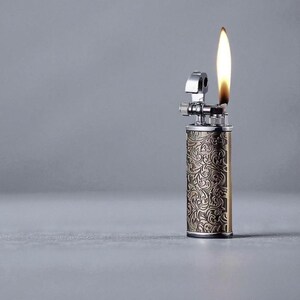 Retro Vintage Lighter, Refillable Vintage Smoking Accessory, Unique Gift for Men and Collectors image 11